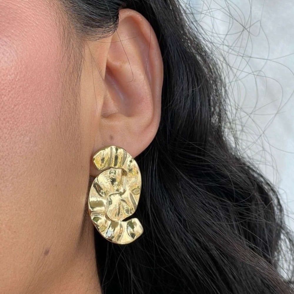Gold Filled Crumbled Earrings